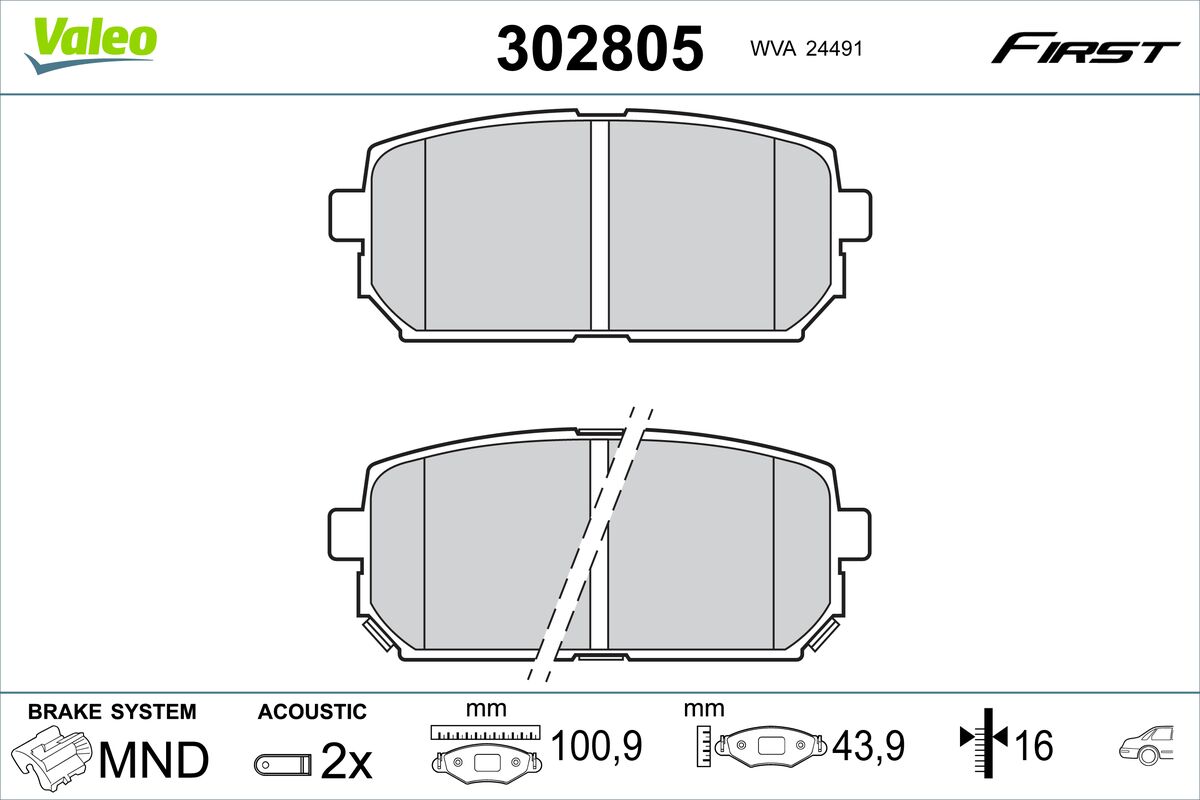 VALEO Fékbetét, mind 302805_VALEO